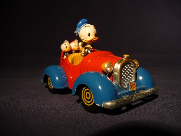 Donald Duck Toys Toy Car Antique Collecting Red